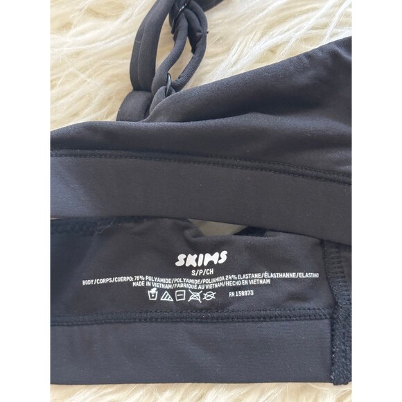 Skims Fits Everybody Scoop Neck Bralette Onyx Size Small - Picture 7 of 8